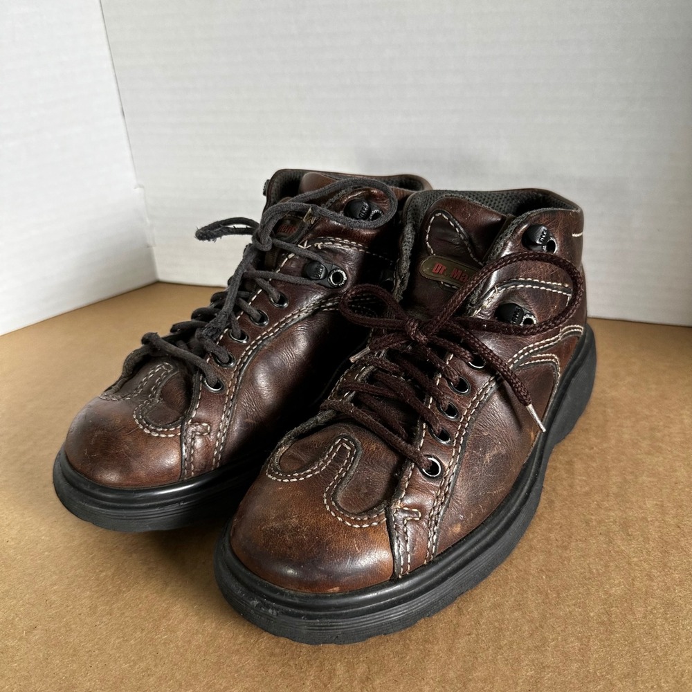 Dr. Martens 9245 Boots Women 5 Brown Good Vintage Made In England Leather Chunky